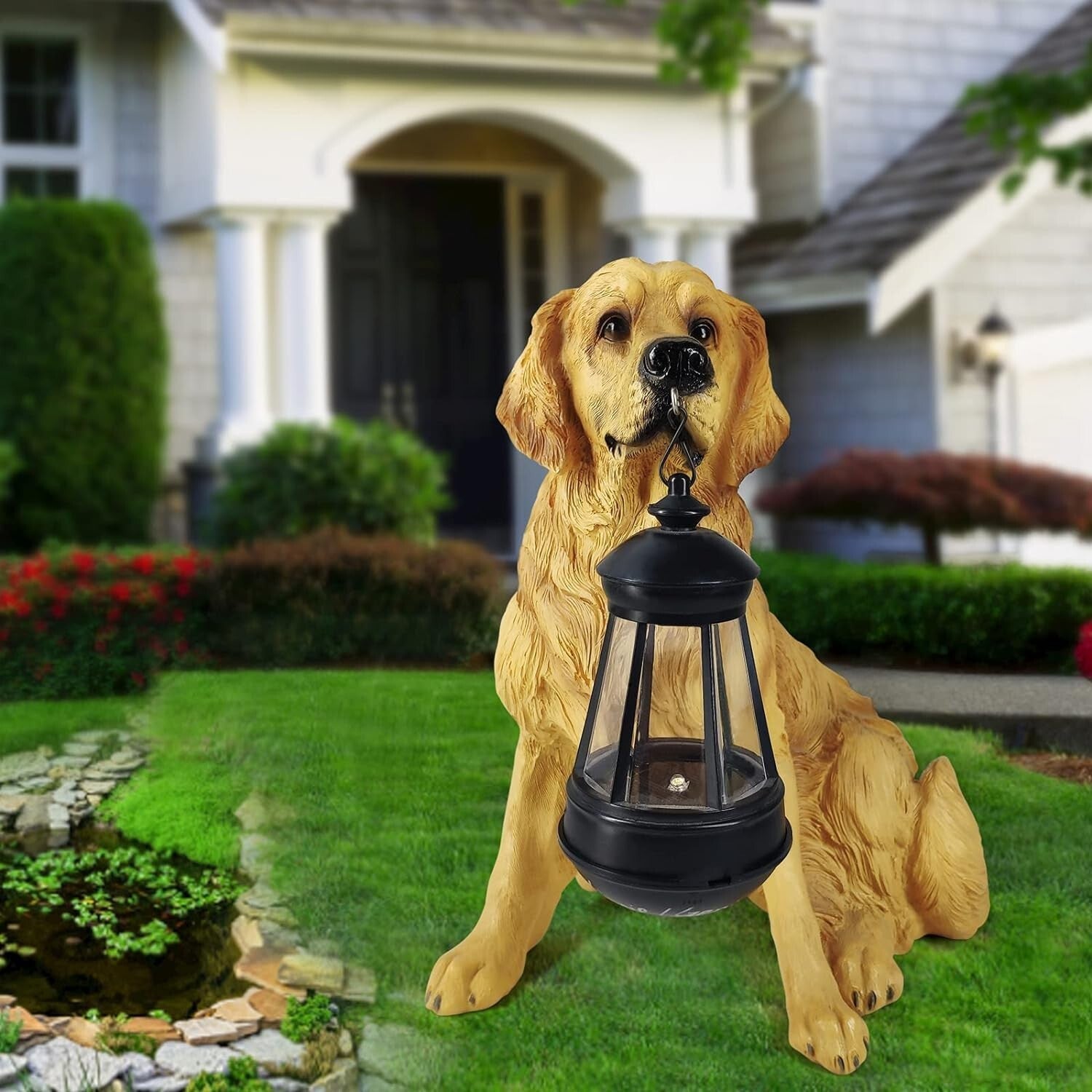 Weatherproof Golden Retriever Solar LED Garden Decor - Perfect Housewarming Gift