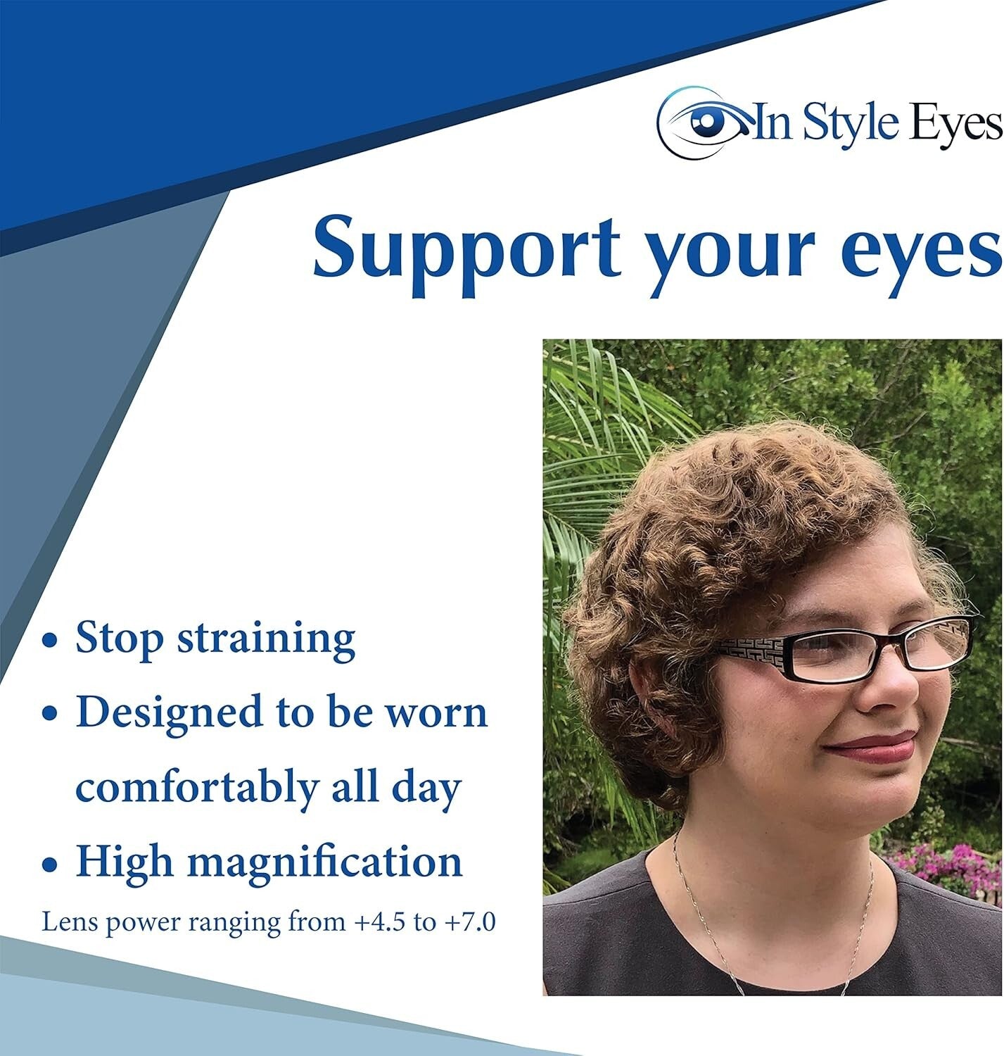 Stylish High Magnification Reading Glasses with Grecian Key Design - 7.0X