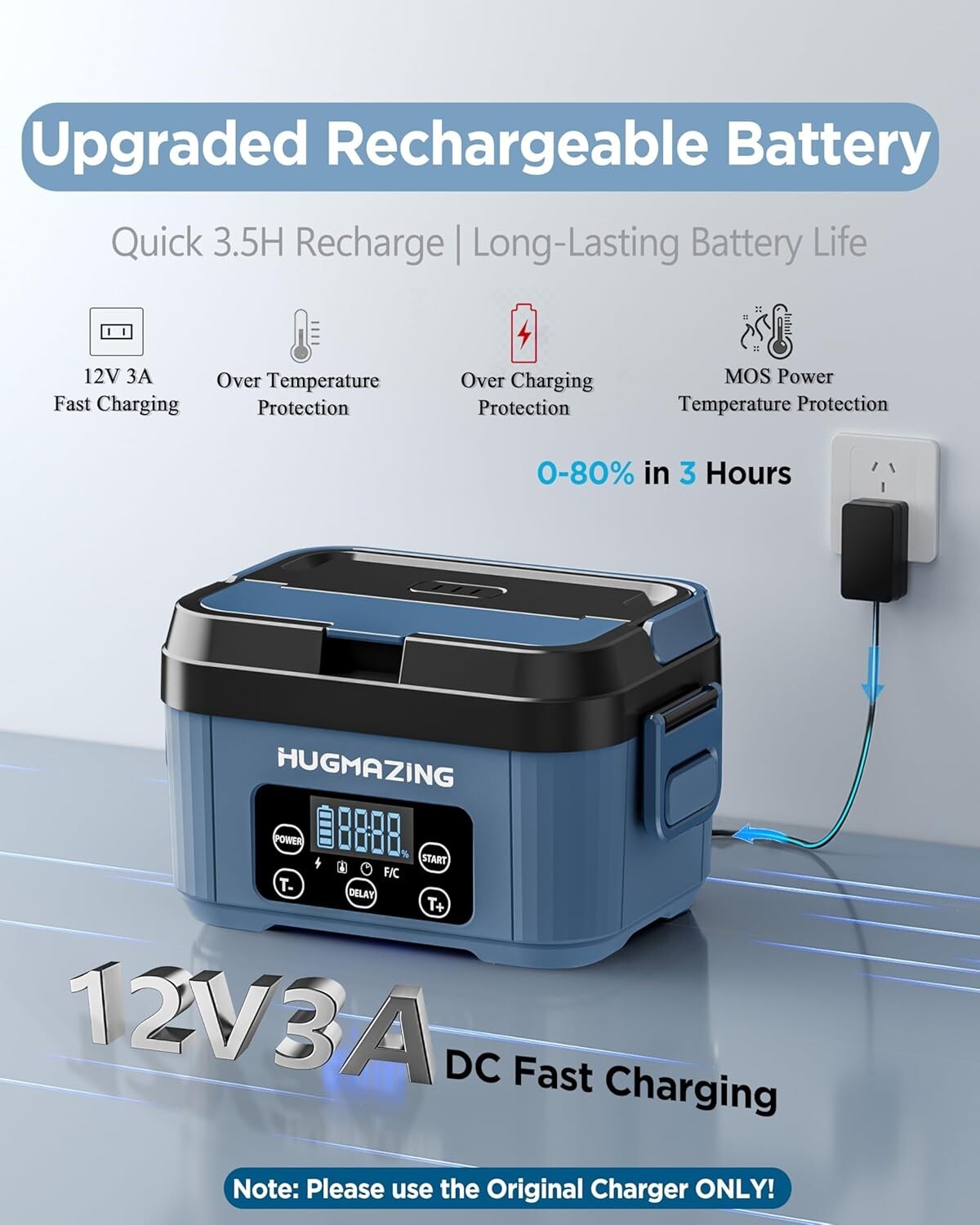 Reable Self-Heating Lunch Box with Adjustable Strap - Perfect for Men & Women