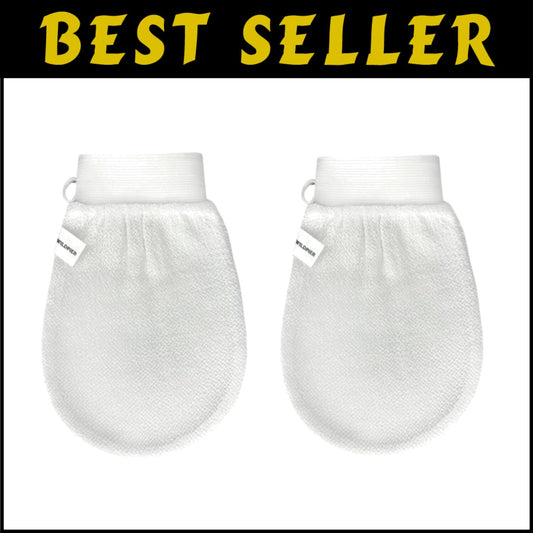 Luxe 2 Pack Exfoliating Gloves - Gentle Body Scrub for Soft, Radiant Skin