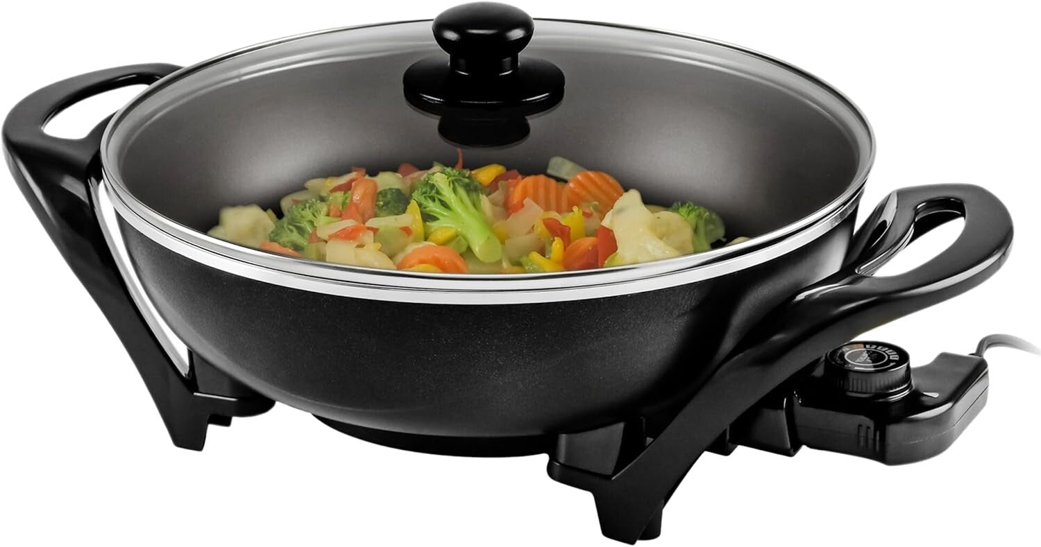 1400W Electric Skillet: Adjustable Temp & Nonstick, Perfect for Family Meals