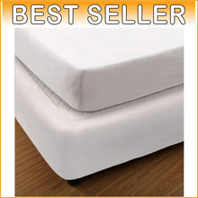 Load image into Gallery viewer, Wrinkle-Free Box Spring Cover in White - Elegant Solution for King Beds