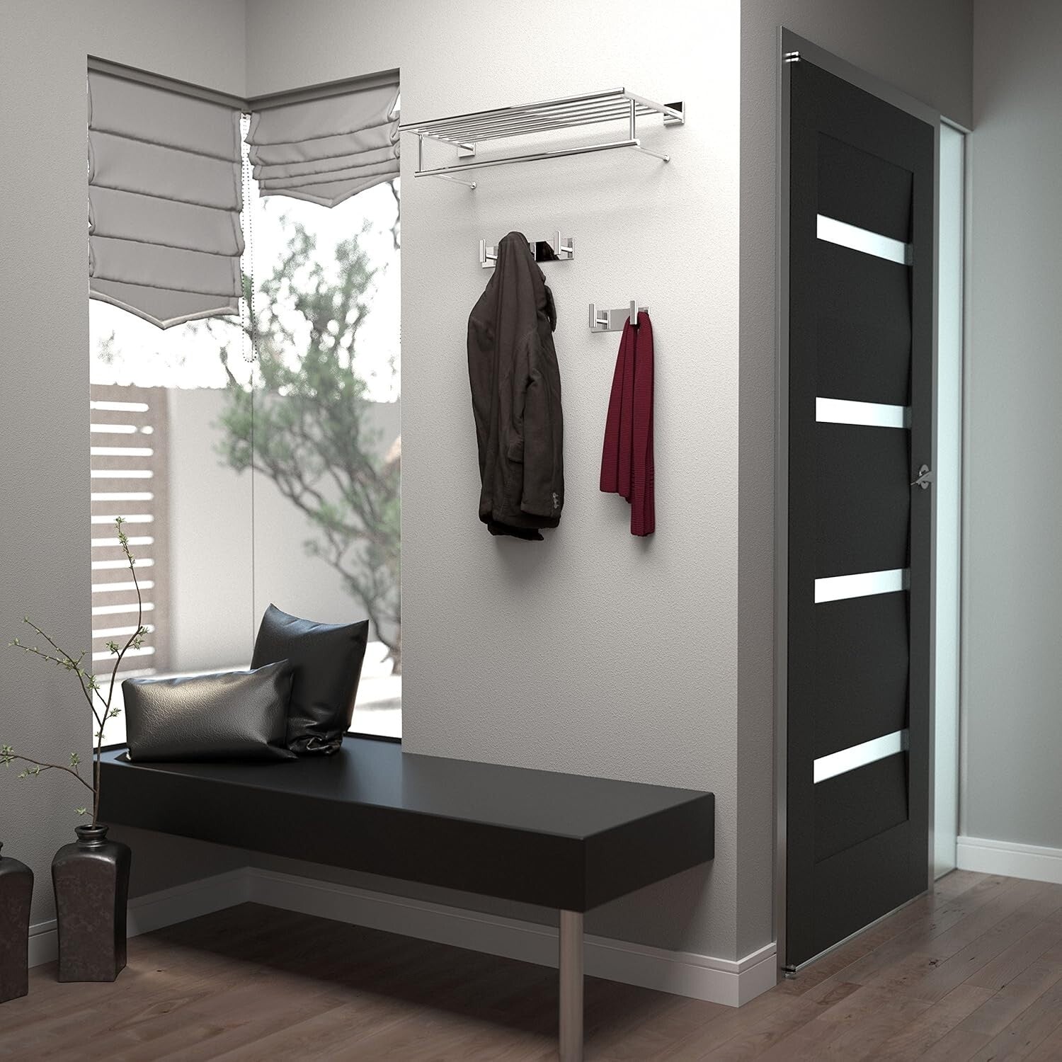 Durable Rust-Resistant Chrome Bathroom Hook - 11" Wall Mounted Triple Hooks