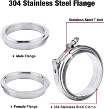 Load image into Gallery viewer, Versatile 5.0 Inch Stainless Steel Flange with High Tensile V-Band Clamp