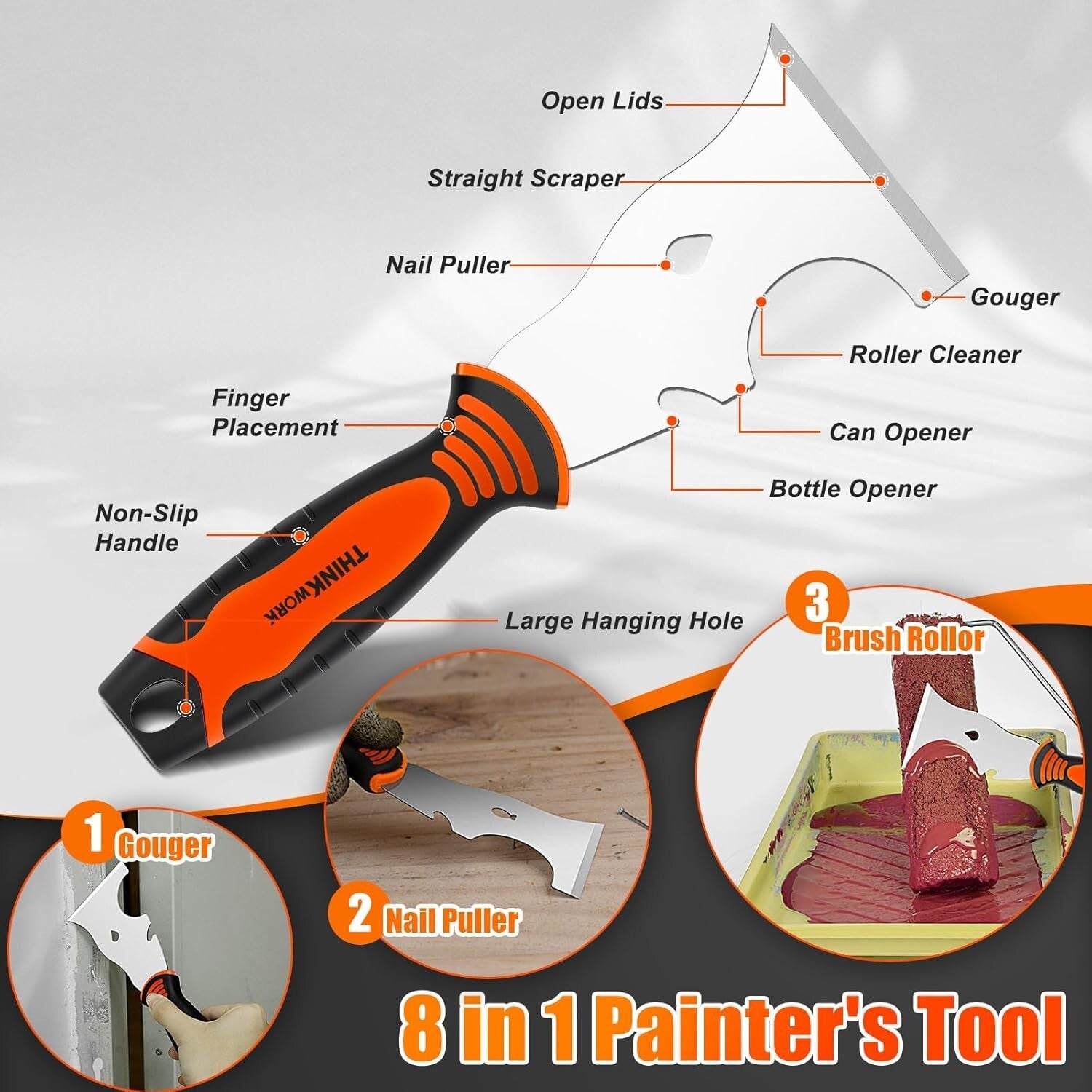 All-in-One 10-Piece Putty Knife & Drywall Scraper Set - Rust-Resistant Tools