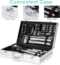 Load image into Gallery viewer, Durable 32-Piece Grill Tool Set with Silicone-Handled Utensils &amp; Portable Case