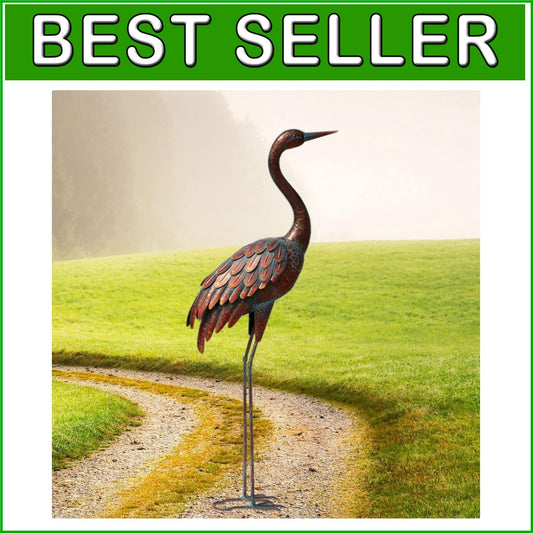 Handcrafted Bronze Crane Statue - Elegant Outdoor Garden Art for All Seasons