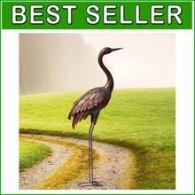 Load image into Gallery viewer, Handcrafted Bronze Crane Statue - Elegant Outdoor Garden Art for All Seasons