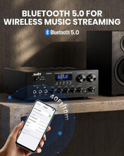 Load image into Gallery viewer, Compact 2.0 Channel Audio Amplifier with Bluetooth &amp; Multiple Inputs System