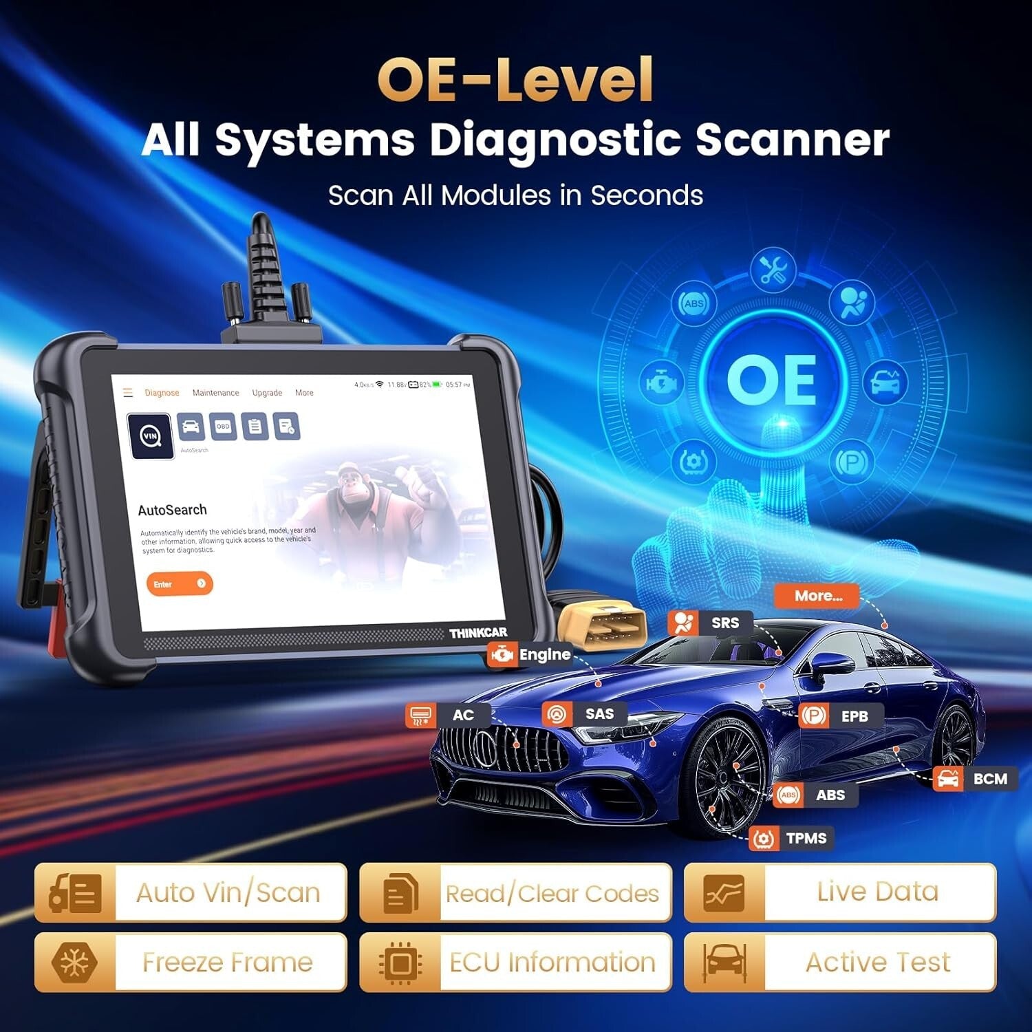 Comprehensive Automotive Scan Tool with Real-Time Diagnostics & Easy Updates