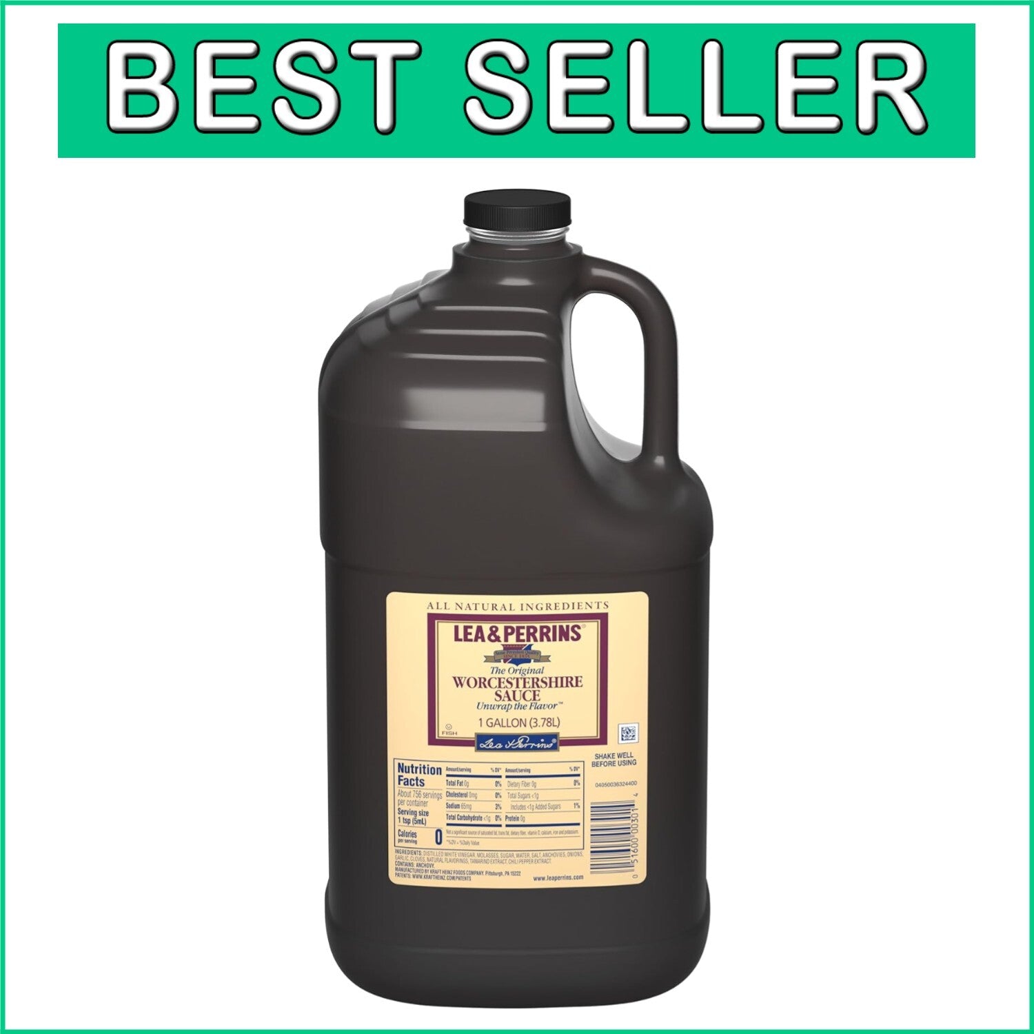 1 Gallon Jug of Lea & Perrins Authentic Worcestershire Sauce – Gourmet Flavor