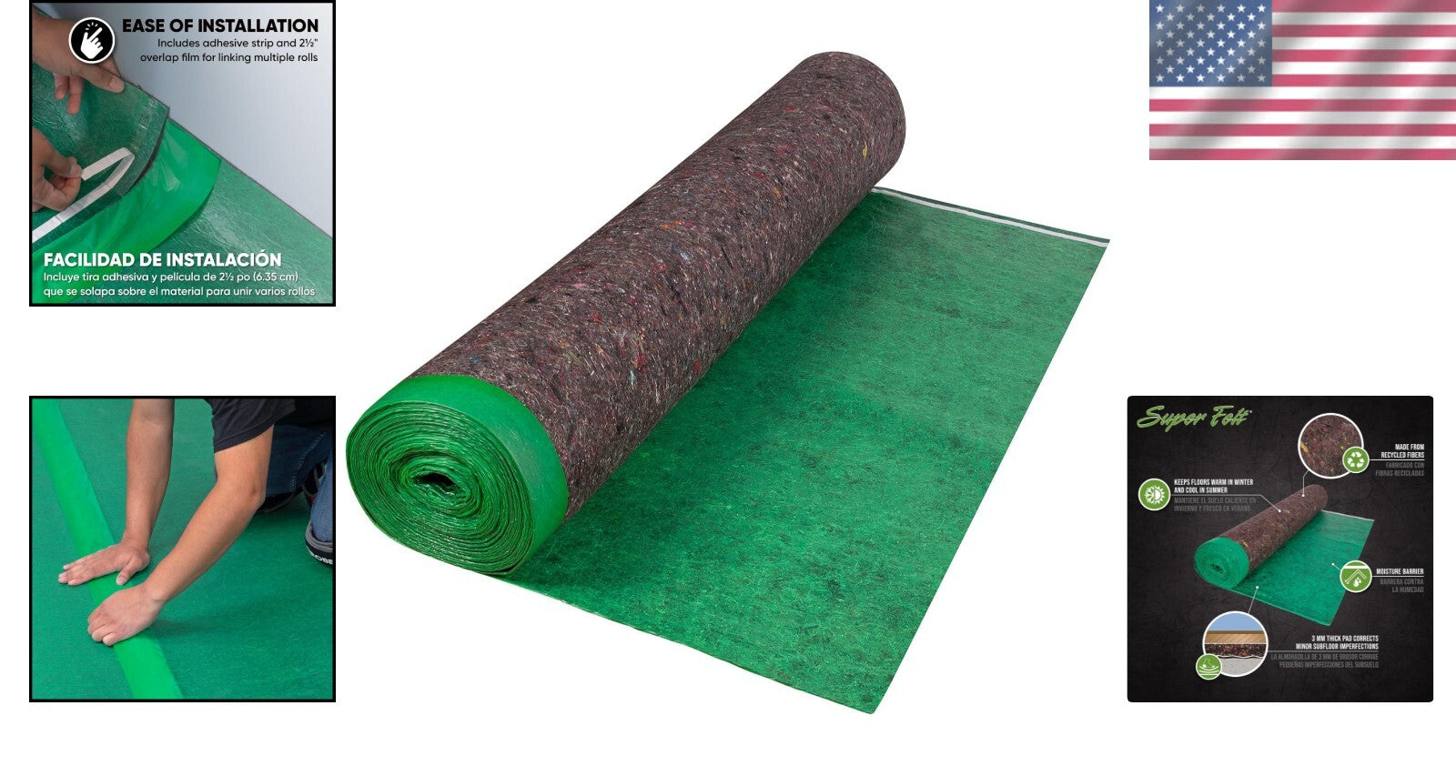 Sound-Absorbing 3 mm Super Felt Premium Underlayment - 360 sq. ft. Coverage