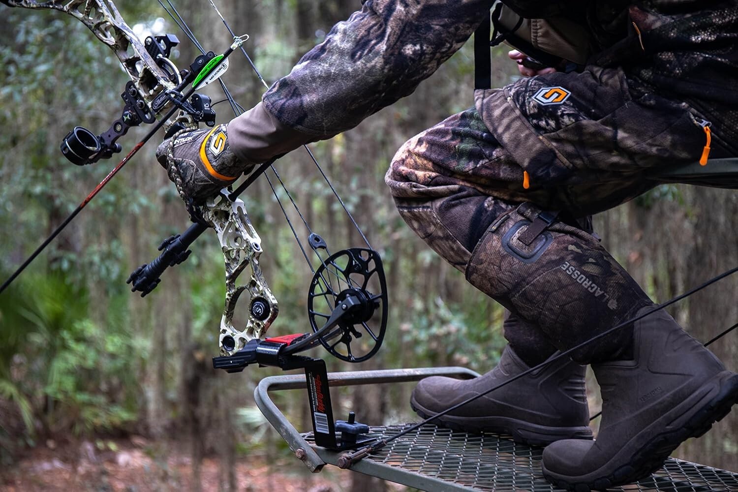 Durable Hi-Profile Bow Holder for Compound & Crossbows - Tree Stand Accessory