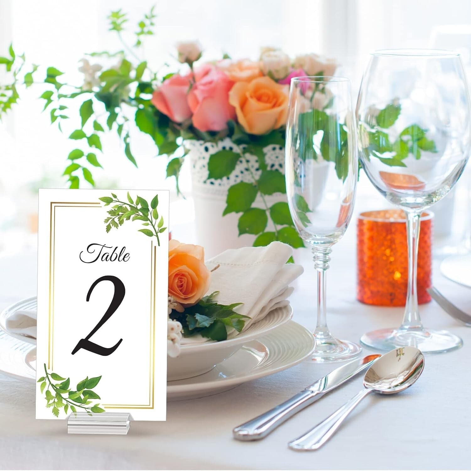 Elegant Acrylic Table Stands - 100 Pack of 1.2 Inch Card Holders for Weddings