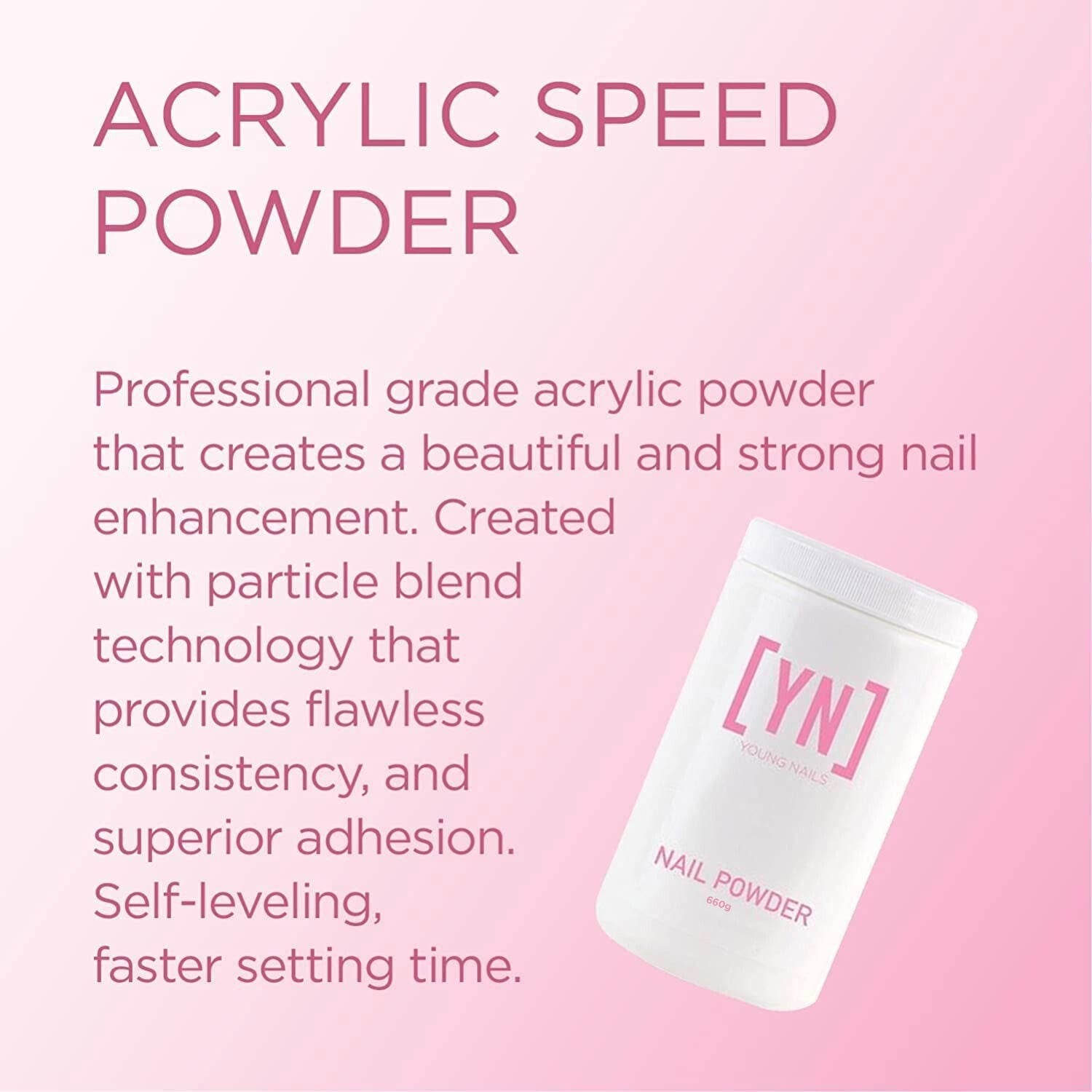 Multi-Size Frost Pink Acrylic Powders - Speed Formula for Effortless Nail Art
