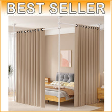 Load image into Gallery viewer, Heavy Duty Freestanding Partition Curtain Rod - 4-10ft Adjustable Privacy Screen