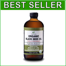 Load image into Gallery viewer, Organic Black Seed Oil - Halal, Vegan, and Additive-Free, 16oz Glass Bottle