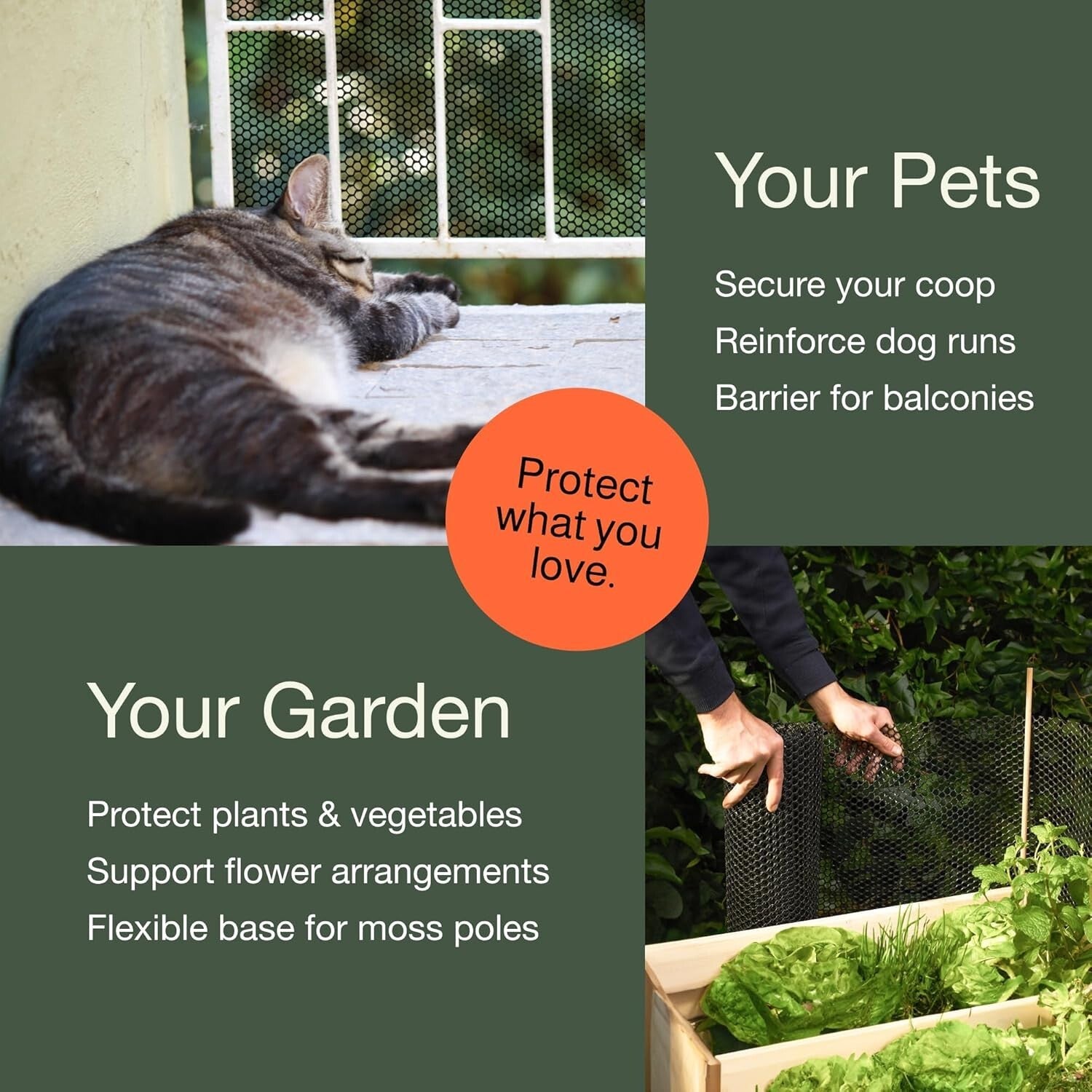 Weatherproof 15.71" x 10 ft Plastic Wire Mesh - Safe Pet & Garden Barrier