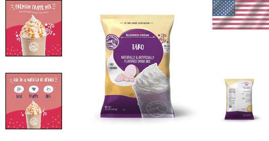Dragonfly Taro Blended Crème Beverage Mix - 3.5 lb Pack for Instant Treats
