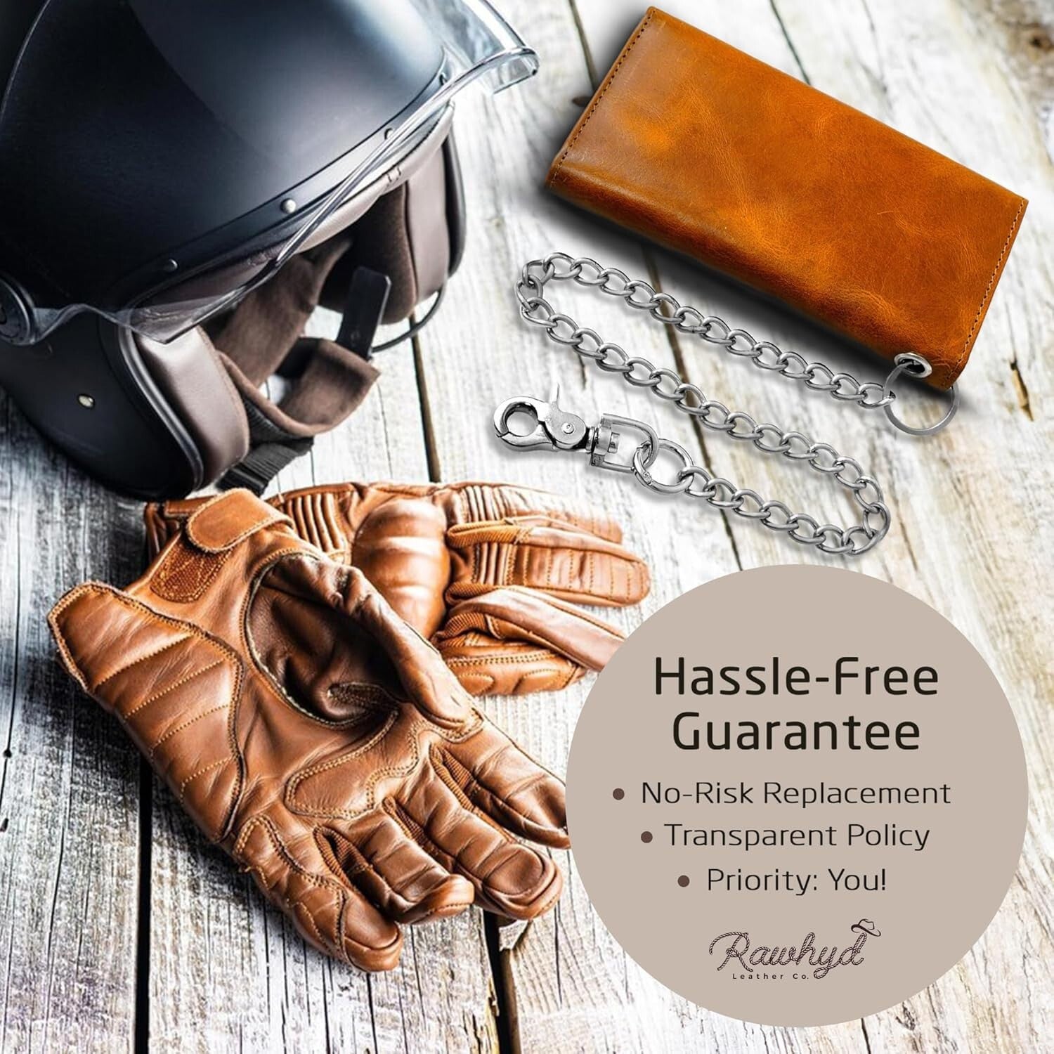 Classic Men's Biker Wallet with RFID Blocking & Chain - Timeless Craftsmanship