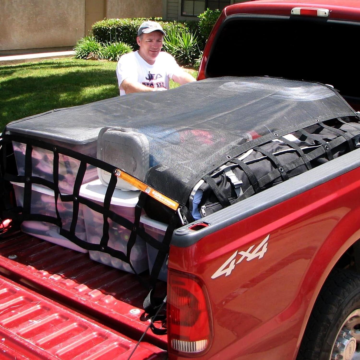 Weatherproof Medium 6.75' x 8' Cargo Net - Ideal for Trucks and Trailers