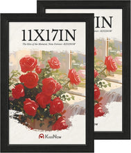 Load image into Gallery viewer, Versatile 11x17 Wooden Frames - Textured Black, Vertical &amp; Horizontal Display