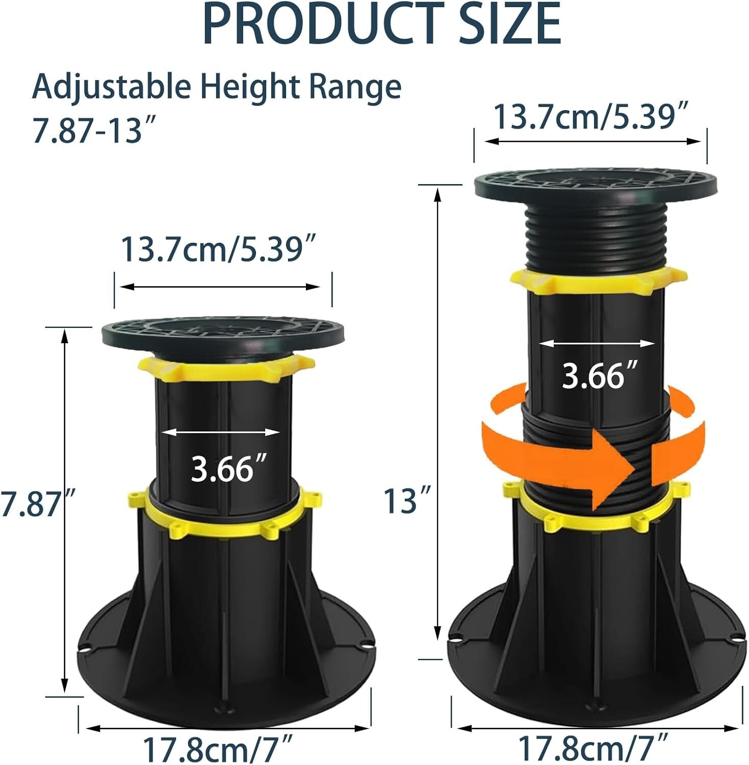 Sturdy Plastic Bed Frame Support Legs - Telescopic Design & Noise-Reducing