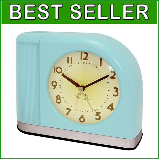 Charming Aqua Blue Moonbeam Alarm Clock - Vintage Design with Snooze