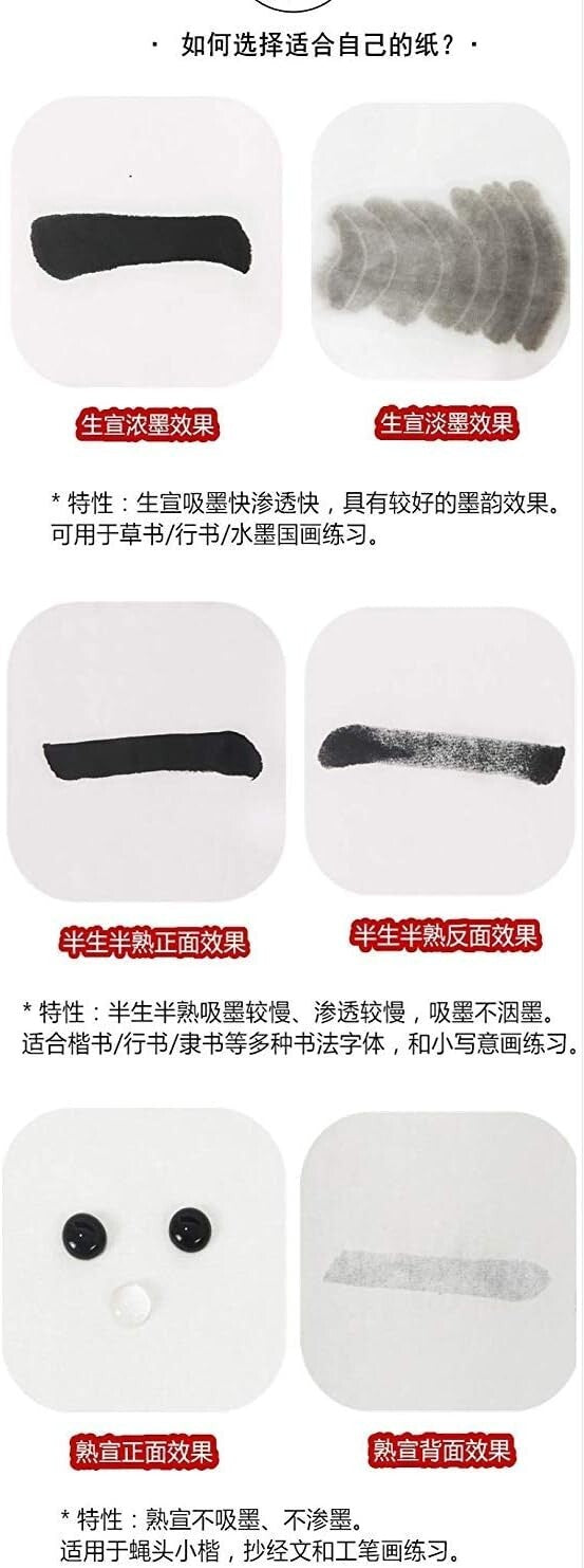 Premium Smooth Xuan Calligraphy Paper - 100 Sheets 19.6x39.3 Inch for Artists