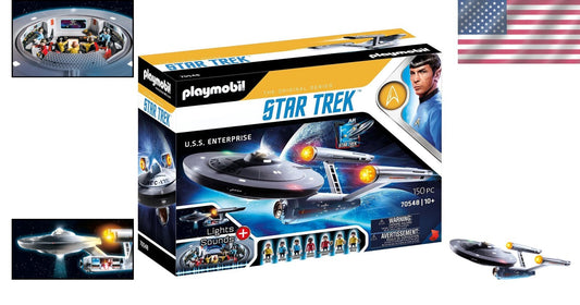 Star Trek U.S.S. Enterprise NCC-1701 Model with Removable Roof & 10+ Accessories