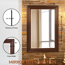 Load image into Gallery viewer, Rectangular Chocolate Brown Mirror - Framed Vanity Beauty for Any Room (24 x 36)