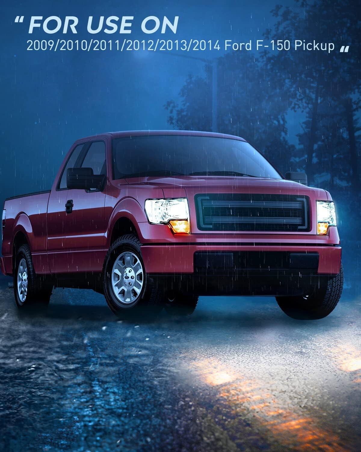 DOT Compliant Clear Corner Headlight Set for 2009-2014 Ford F150 Trucks