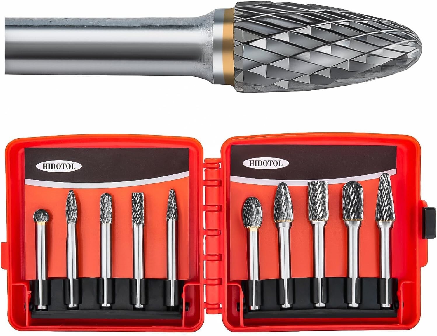 Versatile 10pc Carbide Rotary Burr Set - Ideal for Wood, Metal & Jewelry Making