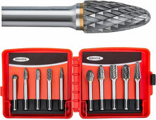 Load image into Gallery viewer, Versatile 10pc Carbide Rotary Burr Set - Ideal for Wood, Metal &amp; Jewelry Making