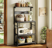 Load image into Gallery viewer, Innovative 4-Tier Kitchen Storage with Power Outlet &amp; Removable Shelf System