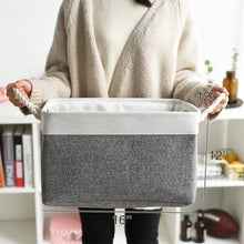Load image into Gallery viewer, Elegant White &amp; Grey 3 Pack Storage Baskets - Ideal for Toys, Clothes &amp; Storage