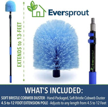Load image into Gallery viewer, Durable Cobweb Duster with 12ft Extension Pole for Easy High Ceiling Cleaning