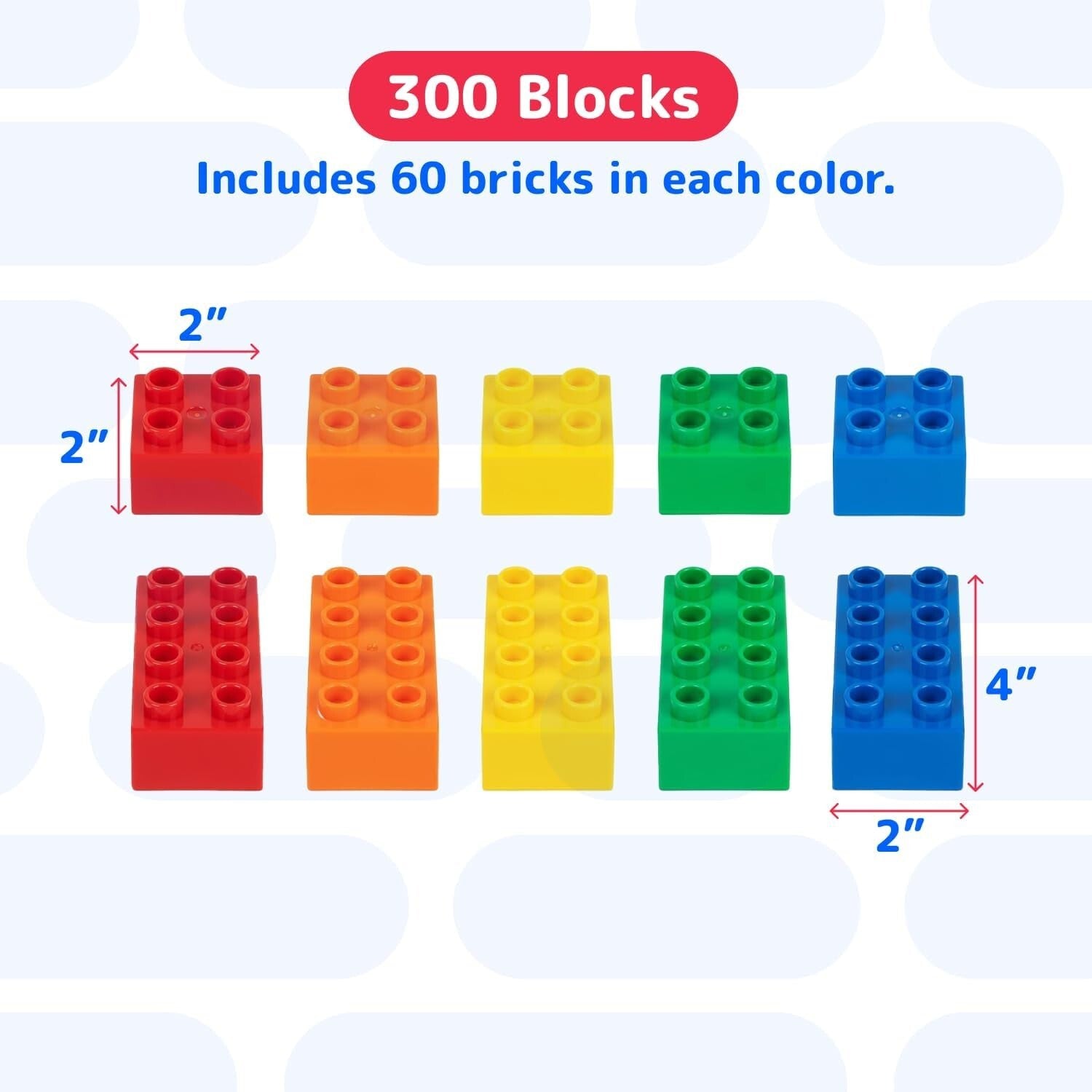 Lightweight 300 Jumbo Building Bricks - Perfect for Toddlers' Imaginative Play