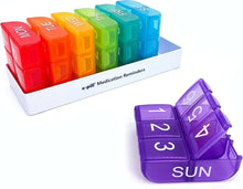 Load image into Gallery viewer, Multicolor Medication Organizer: 6 Daily Doses with Lifetime Warranty Guarantee