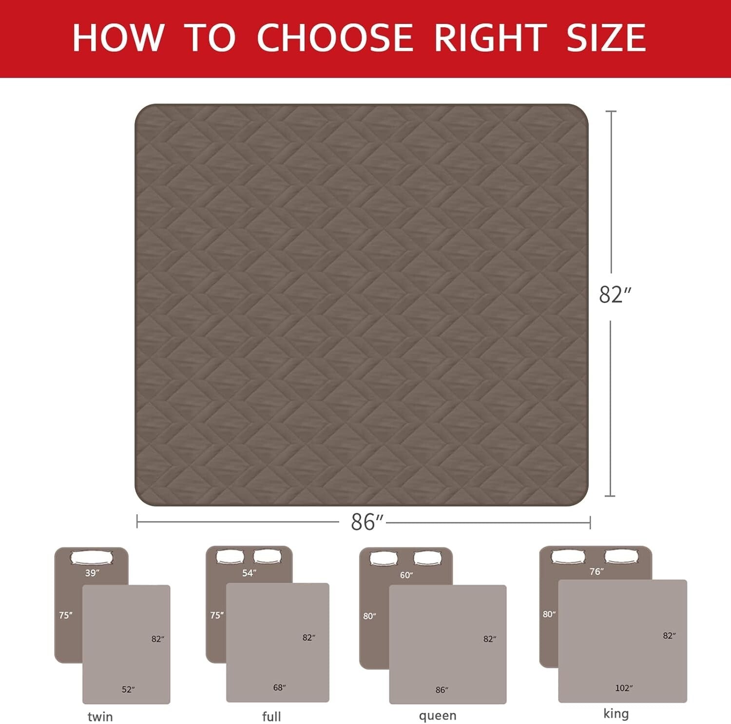 100% Waterproof Couch Cover - 86" x 82" Anti-Slip Dog Bed Protector in Chocolate