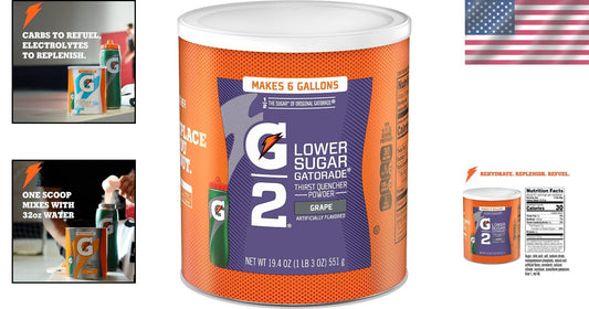 G2 Electrolyte Powder, Grape Flavor - Hydration Solution, Low-Calorie 3-Pack