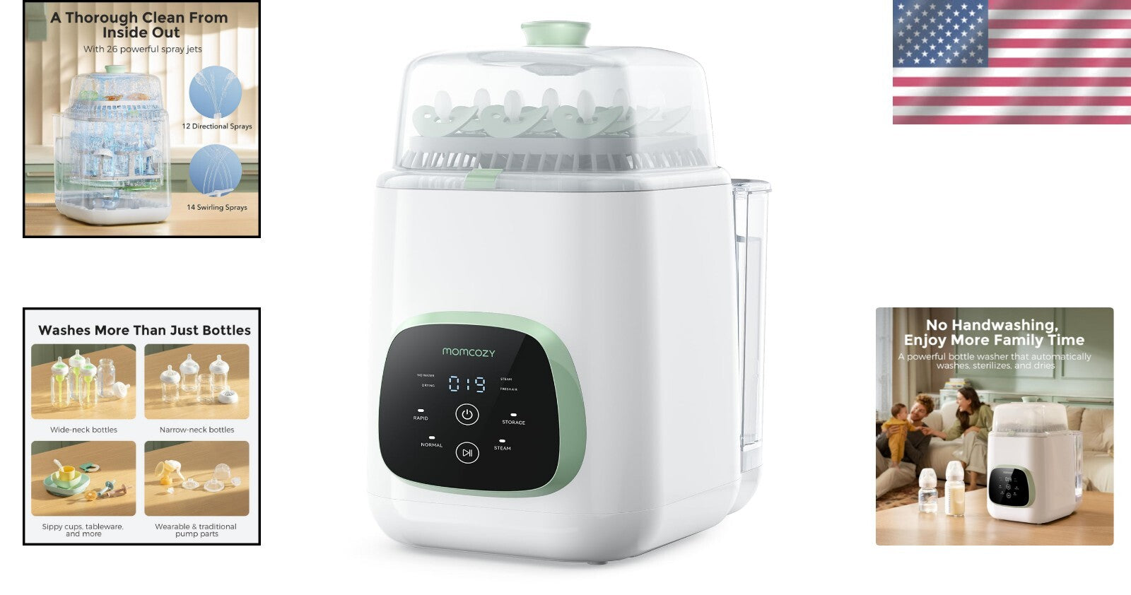Dual-Layer Sterilizer & Dryer for Bottles – Quick & Compact Baby Care Solution