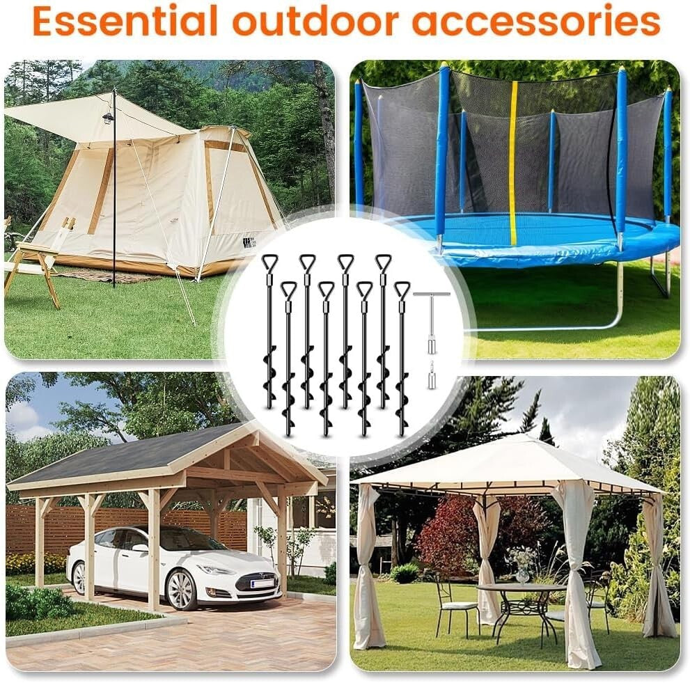 Alloy Steel Tent Stakes with Extended Blades – Secure Your Canopy and Trampoline