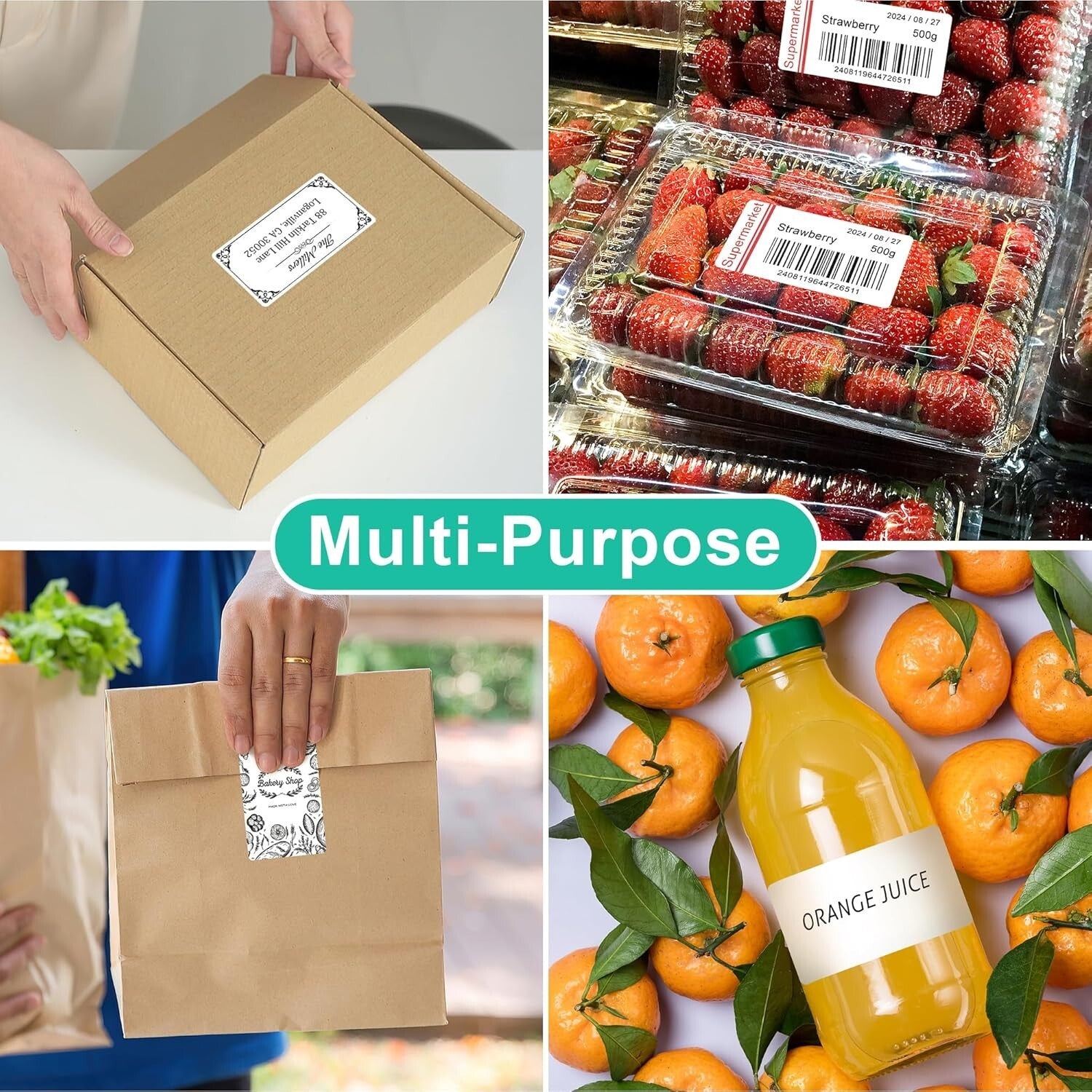 High-Quality 2" x 4" Label Stickers - 500 Sheets for Easy Inkjet/Laser Printing