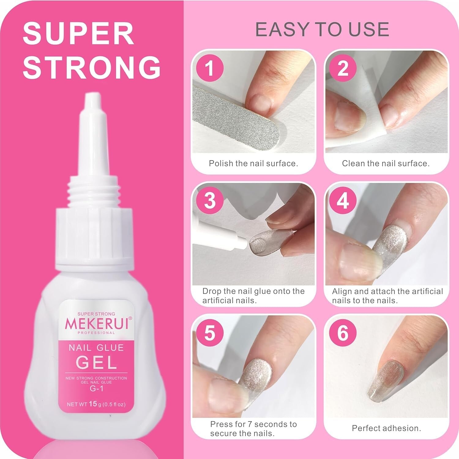 2 Sets Strong Nail Adhesive and Rapid Remover for Professional Quality Nails