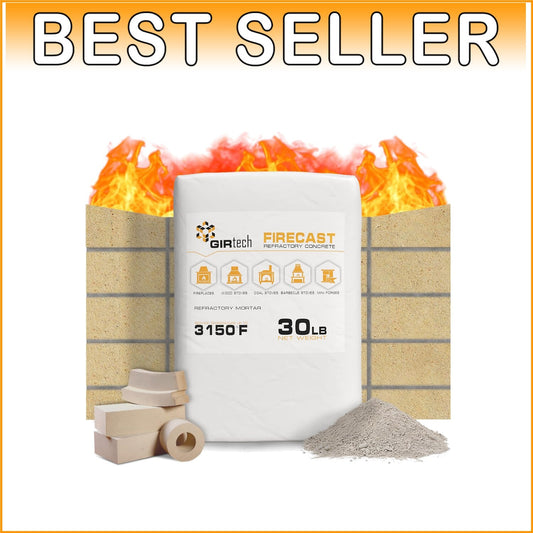 Fireproof 30 lbs Castable Cement Mix - 3110°F Thermal Insulation for Fireplaces