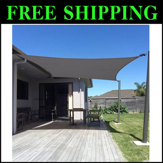 Multipurpose 13' x 20' Charcoal UV Block Sun Shade Sail - Outdoor Shade Solution