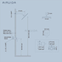 Load image into Gallery viewer, Ultra-Thin 8-Inch Matte Black Rain Shower Set - Wall Mount with Valve Included