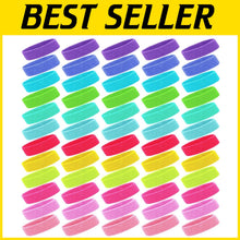 Load image into Gallery viewer, 60 Pack Neon Sports Sweatbands - Breathable Headbands for Active Lifestyle