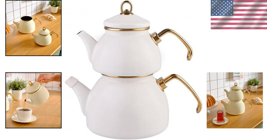 Elegant Retro Teapot and Kettle Duo - Stainless Steel, Anti-Microbial Coating